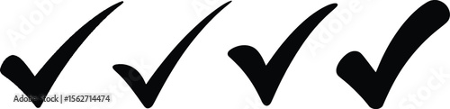 Versatile Black Check Mark Icons: Perfect for Completion and Approval

