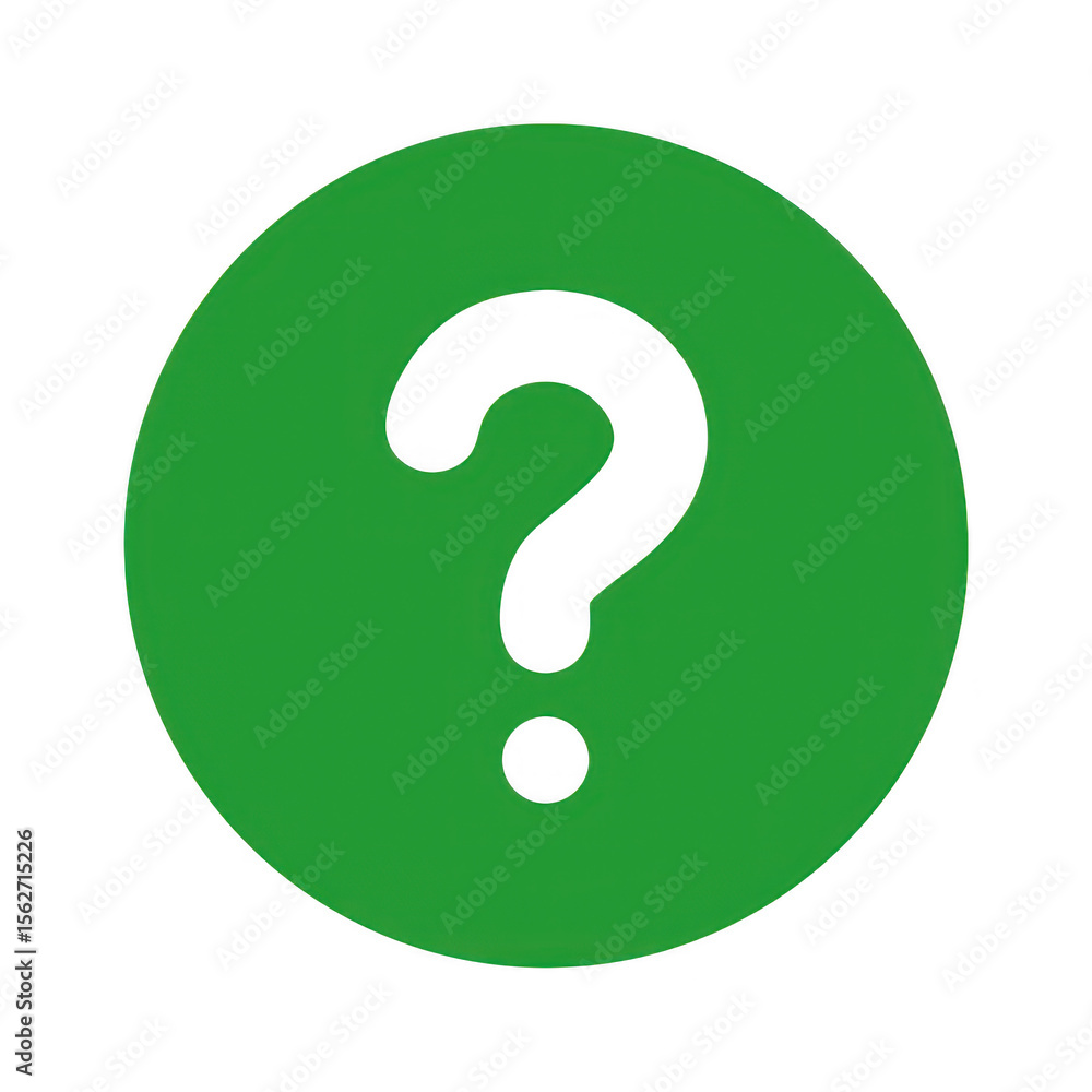 Green circle with black question mark isolated on transparent background Green circle with black question mark isolated on transparent background