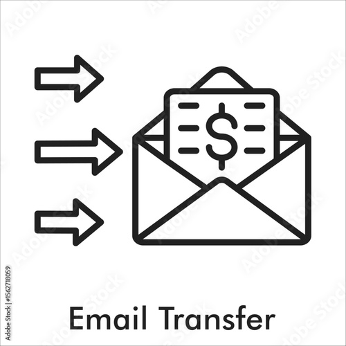 Email Transfer Outline Icon