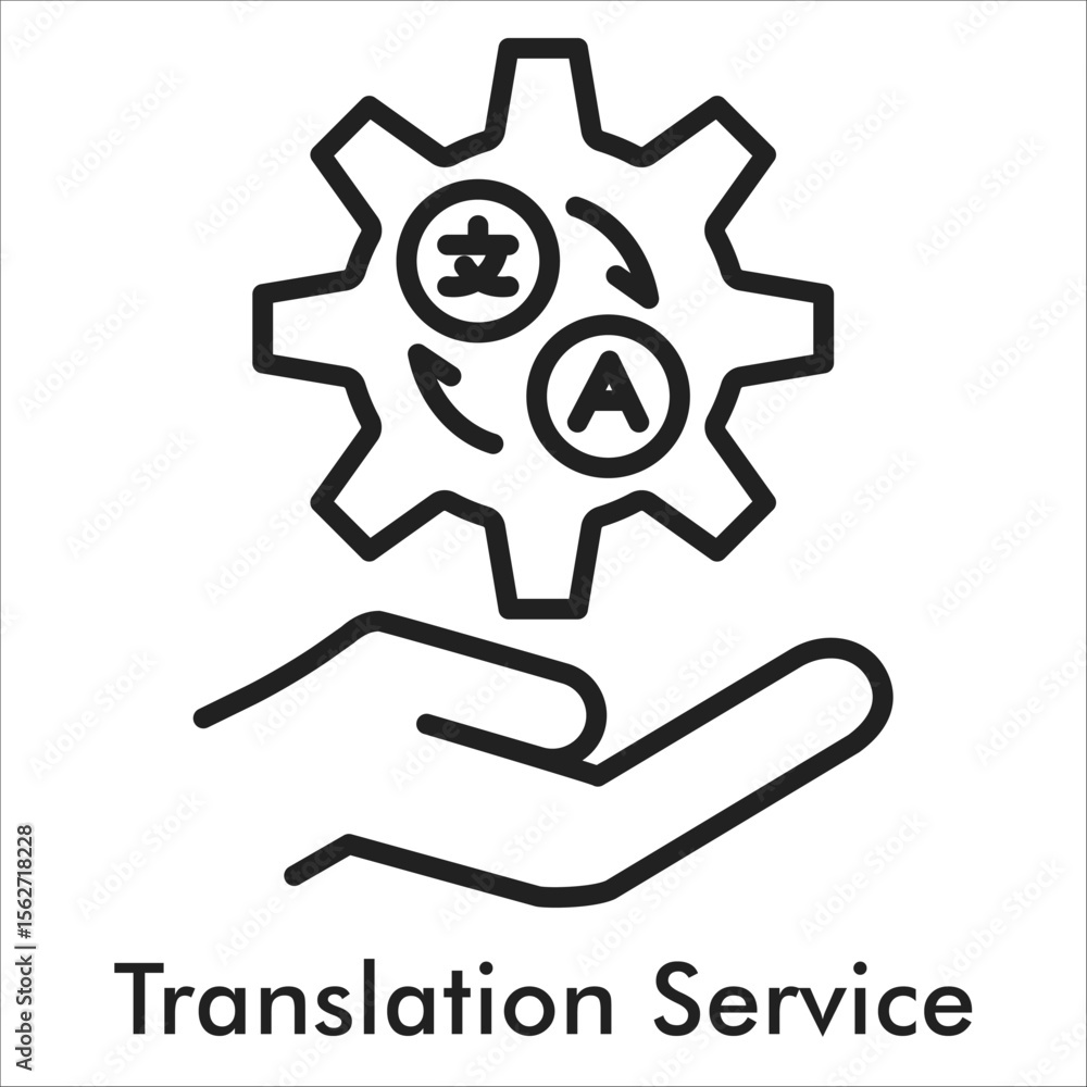 Translation Service Outline Icon Translation Service Outline Icon