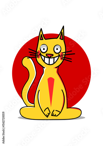 illustration of a meditating cat