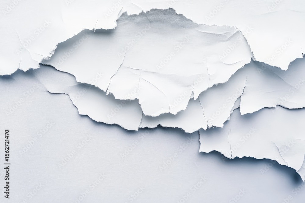 Obraz premium Rippled white paper texture with torn edges