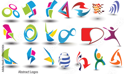 Colorful abstract vector icon set for modern design and branding 