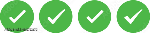 Optimized Green Circle Check Mark Icons for Digital Approval

