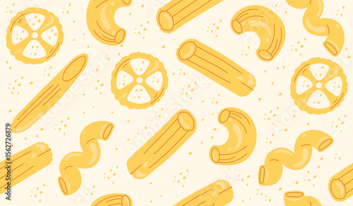 Cute pasta pattern background vector design