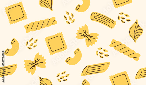 Cute pasta pattern background vector design