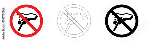 No sub-aqua diving sign in vector format