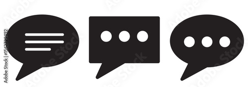 Message bubbles icons. Line, collection of speech bubbles icons. Chat on line symbol template. Design vector icon illustration. Eps 10