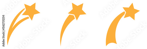 set of shooting star icon.  shooting star icon.