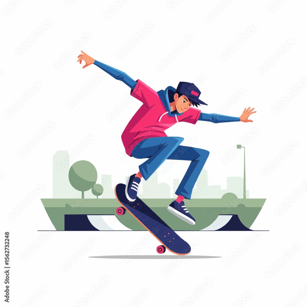 Obraz premium man jumping on a skateboard