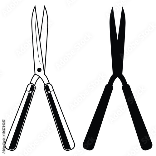 garden scissors vector clipart. scissors illustration	
