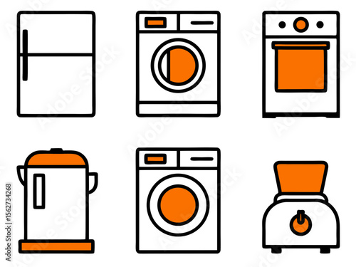 set of household appliances
