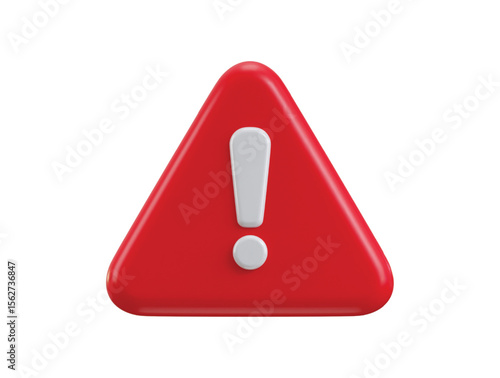 Triangle warning sign 3d render concept of danger caution risk traffic Road Sign, warning or danger risk message alert problem icon vector illustration