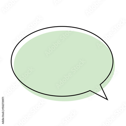 シンプルな緑色の楕円形の吹き出し
