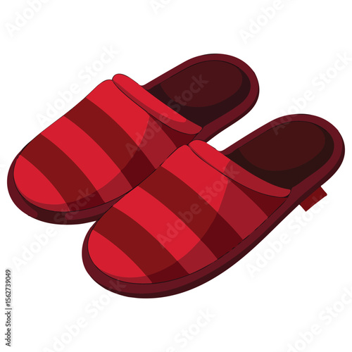 Cozy home slippers vector isolated white