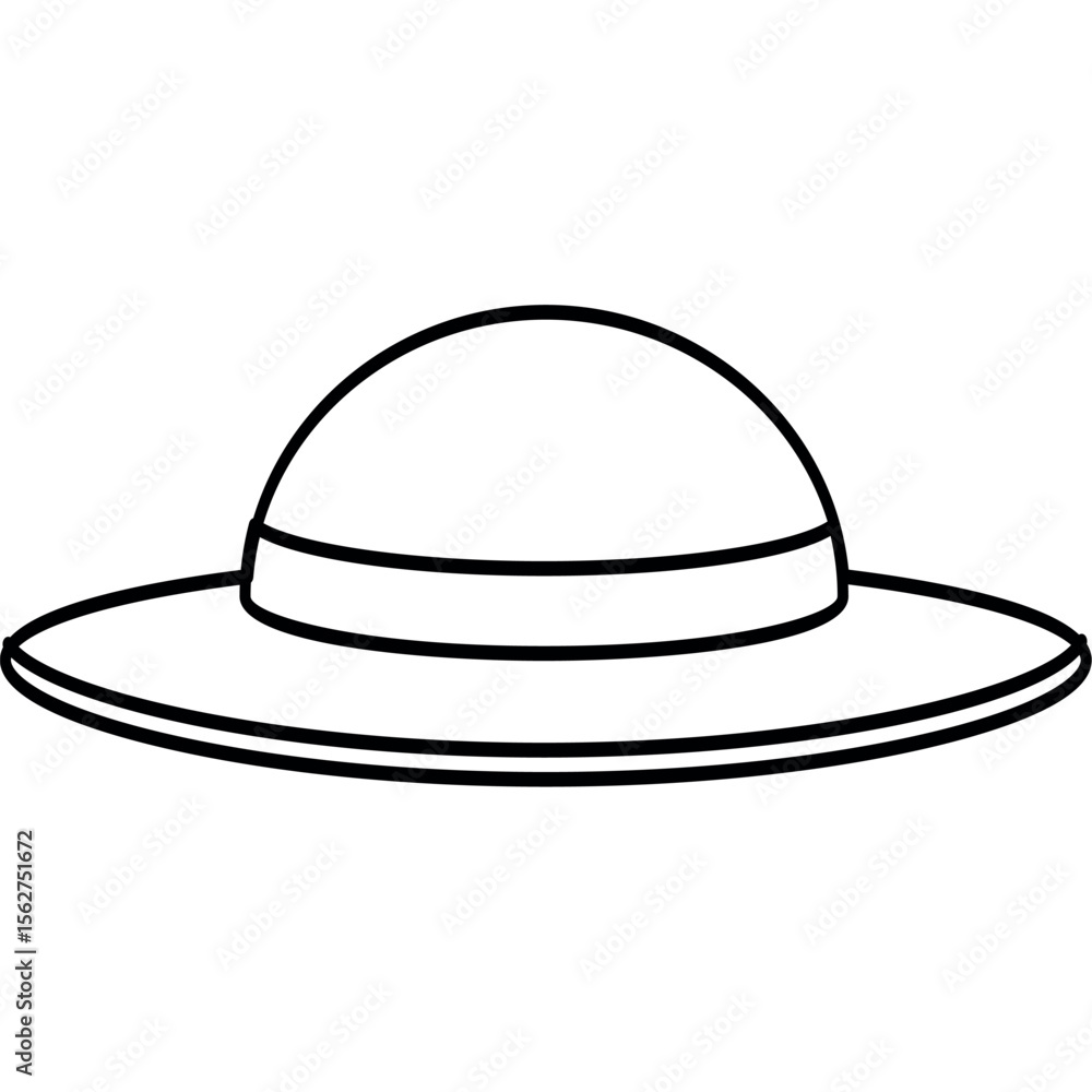 Flat Style Beach Fashion Hat Flat Style Beach Fashion Hat