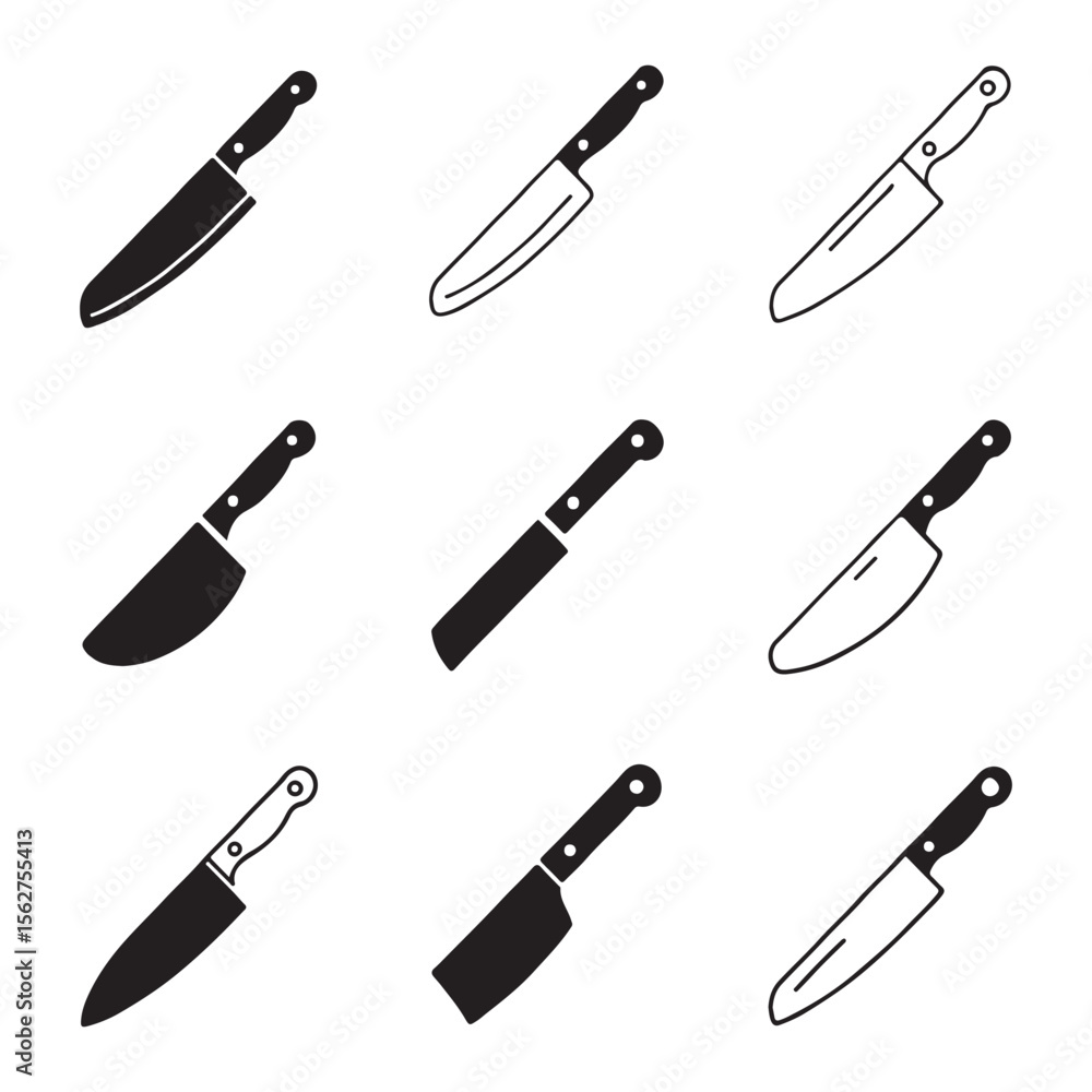 Utility Cutter Knife Icon Set
Utility Cutter Knife Icon Set