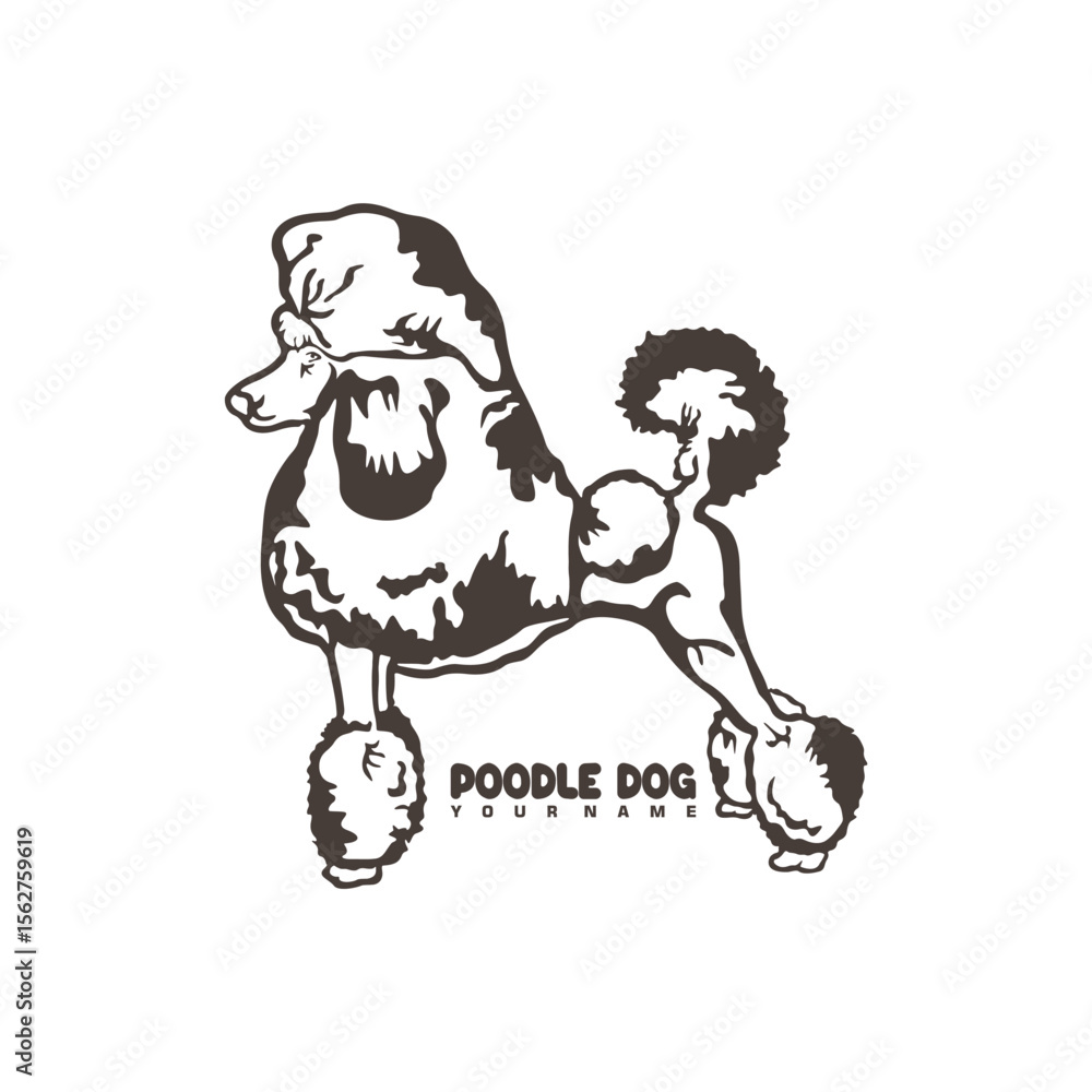 Fototapeta premium Poodle Dog logo design vector. Silhouette Poodle Dog Template Illustration. Icon Symbol