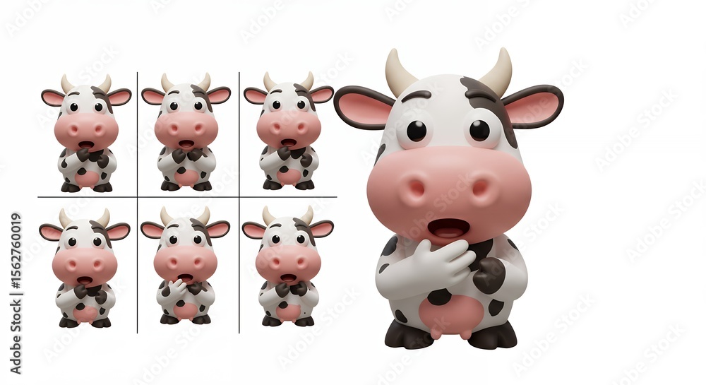Obraz premium Cartoon cow images set