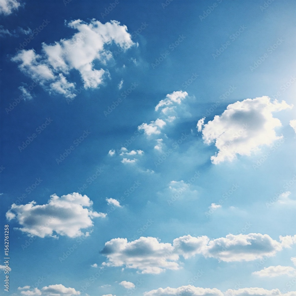 Fototapeta premium Bright skylight under white clouds