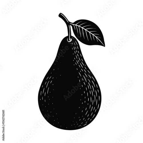 Fresh ripe yellow and green organic pear, a single juicy fruit on a white background