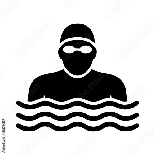 Swimmer swimming competition sports event in pool on transparent background
