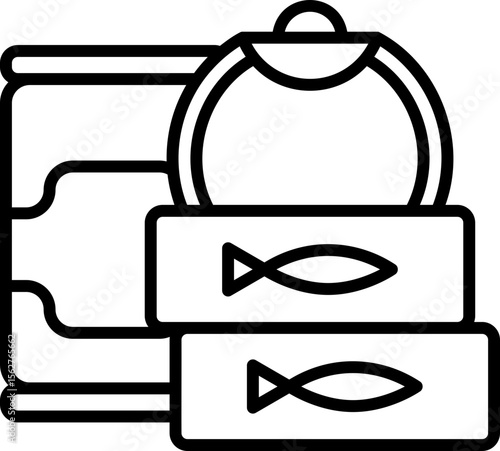 Black canned food icon - outline