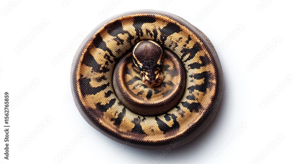 Obraz premium A snake coiled in a circle