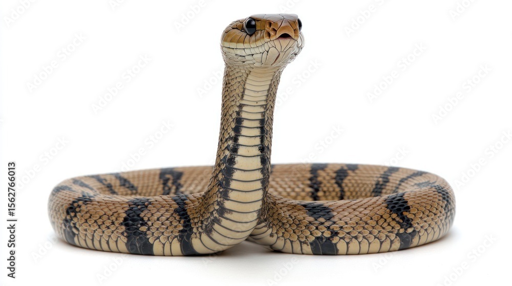 Obraz premium Snake coiled on white background