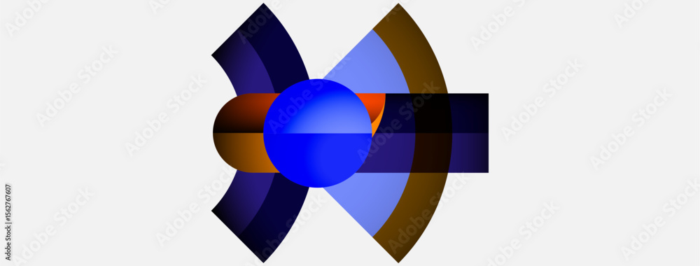 Abstract graphic design features blue sphere, curved shapes, dark tones, light gradients. Composition evokes dynamic movement, modern aesthetic. Abstract graphic design features blue sphere, curved shapes, dark tones, light gradients. Composition evokes dynamic movement, modern aesthetic.