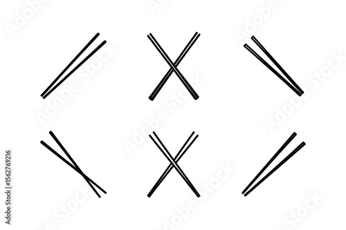 chopsticks silhouette vector illustration