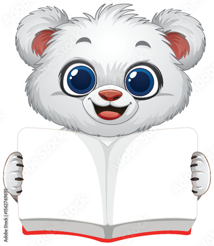 Cute Bear Reading a Book