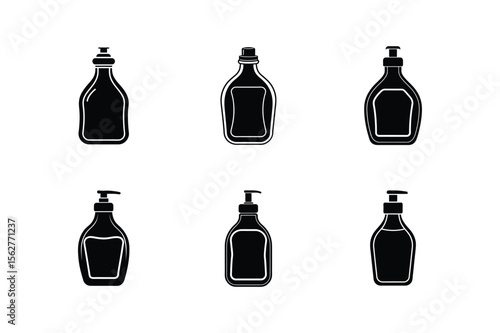dish soap bottle silhouette vector illustration