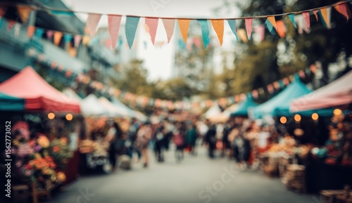 Wallpaper Mural Blurred street market scene (1) Torontodigital.ca