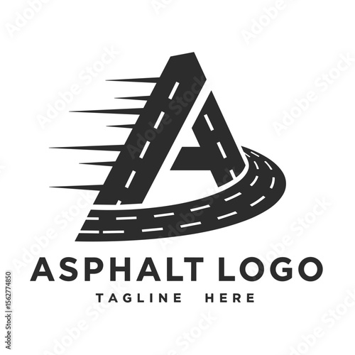 graphic vector of Asphalt repair, roadwork, pavement logo design template