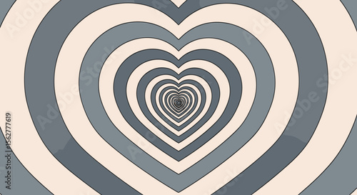 Infinite heart tunnel illusion visualizer with repeating geometric patterns and optical effects