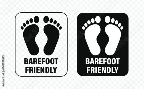Barefoot Friendly Sign - Footprint Icon for Walkable Areas