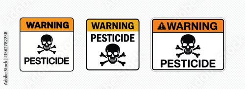 Warning Pesticide Signs - Skull and Crossbones Hazard Labels