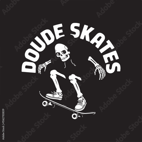 Vector illustration of people having fun with a skateboard, concept of sport and success