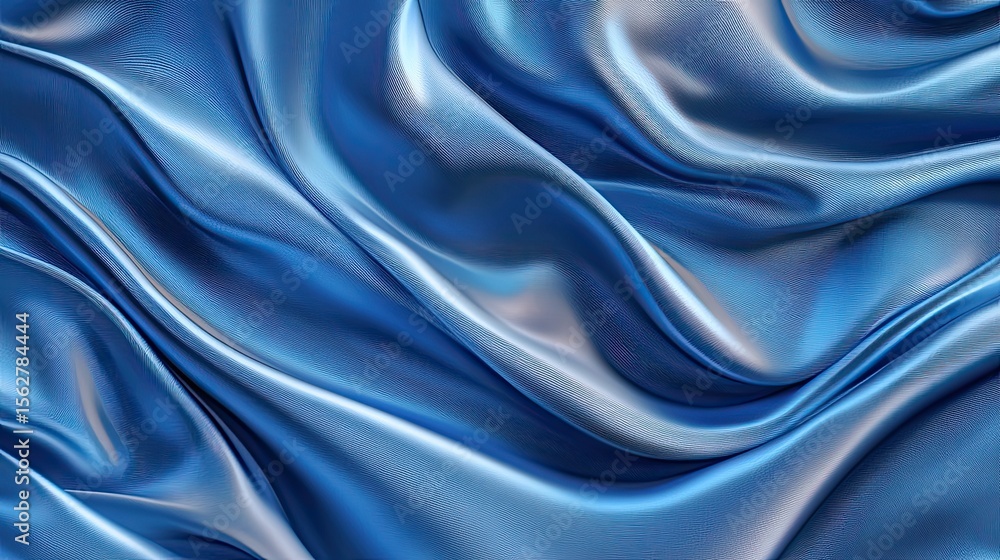 Fototapeta premium Blue Silk Drape Abstract Background.