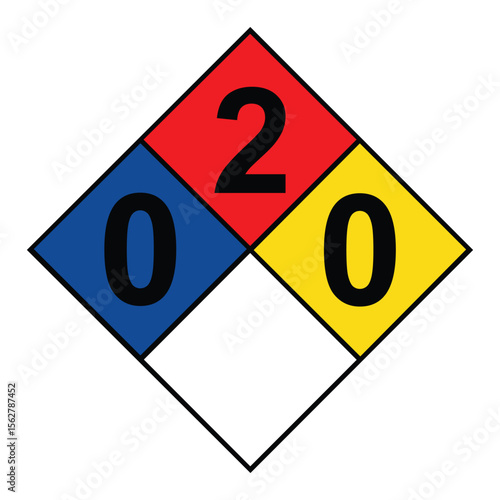NFPA 704 diamond 0200 sign, vector illustration