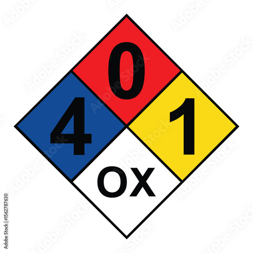 NFPA 704 diamond 401-OX sign , vector illustration.