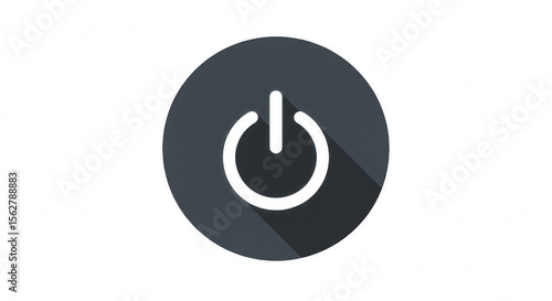 Power Button Icon in Flat Design Isolated on Transparent PNG Background