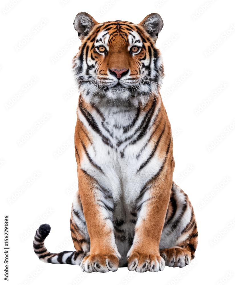 Fototapeta premium sitting tiger isolated on transparent background