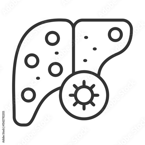 Hepatitis Icon Outline Style. Vector Illustration Design