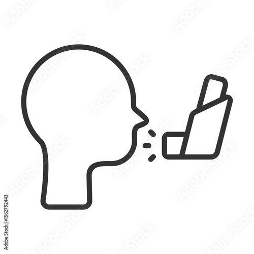Asthma Icon Outline Style. Vector Illustration Design