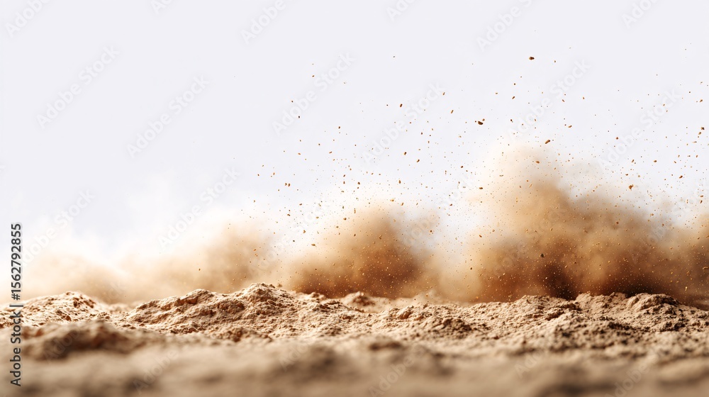 Obraz premium Dust storm erupts in desert landscape close-up photography natural environment dynamic view