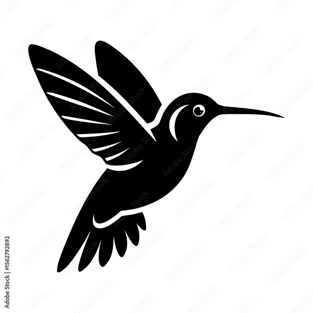 Obraz premium Flying hummingbird vector graphic and icon design