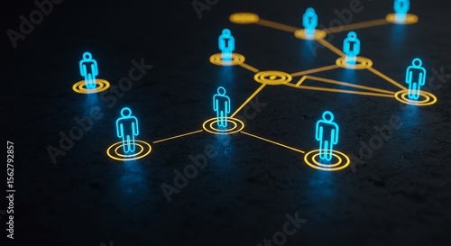 Abstract Glowing Network of People Connections
