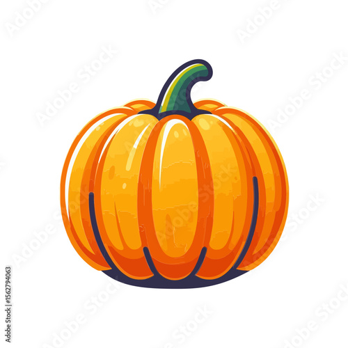 This is an illustration of a vibrant orange pumpkin, ideal for websites or blogs focused on autumn, holidays, food, or seasonal decor.

